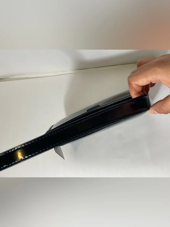 GUESS ARNELA Top Zip Small Black Patent Shoulder Bag NWT - Picture 9 of 12